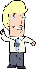 cartoon office man with idea