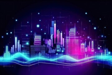 Future-Ready The Technological Skyline of a Smart City, Digital City, Futurestic City of New Era. Generative AI