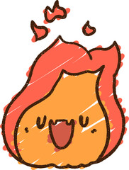 Flame Character Chalk Drawing