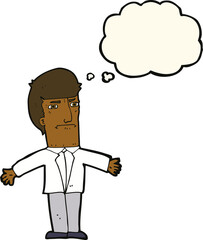 cartoon annoyed boss with thought bubble