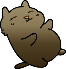 quirky gradient shaded cartoon cat