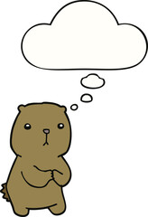 cartoon worried bear and thought bubble