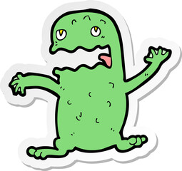 sticker of a cartoon funny frog