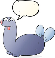 speech bubble cartoon seal