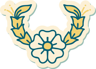 tattoo style sticker of a decorative flower