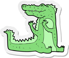sticker of a cartoon crocodile
