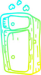 cold gradient line drawing cartoon dusy cabinet