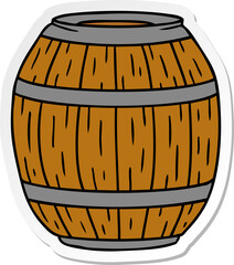sticker cartoon doodle of a wooden barrel