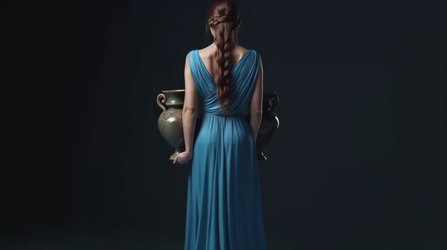 Generative ai Ancient Greek woman holding an urn