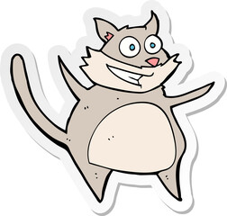 sticker of a funny cartoon cat