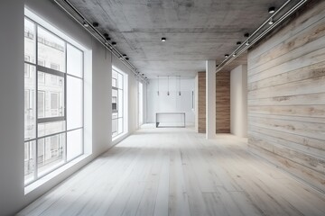 modern loft empty space interior