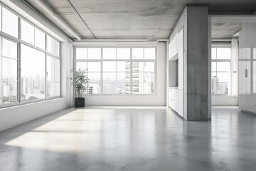 Fototapeta na wymiar modern loft empty space interior
