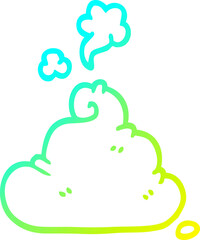 cold gradient line drawing cartoon poop