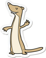 sticker of a cartoon weasel