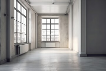 Fototapeta na wymiar modern loft empty space interior