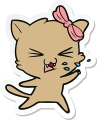 sticker of a cartoon cat
