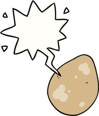 cartoon egg and speech bubble