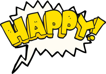 speech bubble cartoon happy text symbol