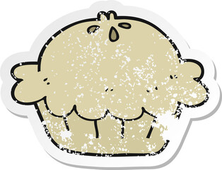 retro distressed sticker of a cartoon pie