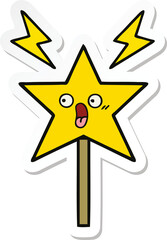 sticker of a cute cartoon magic wand