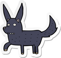 sticker of a cartoon wild dog