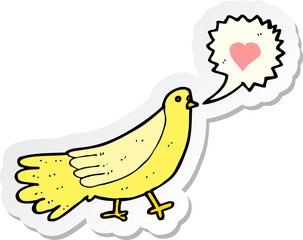 sticker of a cartoon love bird