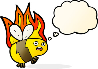 cartoon bee with thought bubble