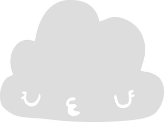 cute flat color style cartoon cloud