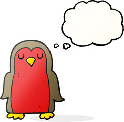 thought bubble cartoon christmas robin