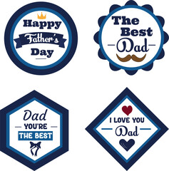 Obraz premium Father's day free vector labels pack