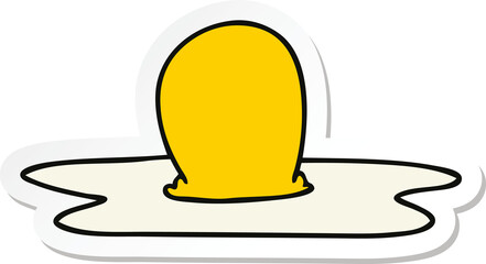 sticker of a quirky hand drawn cartoon fried egg