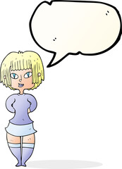 speech bubble cartoon happy woman