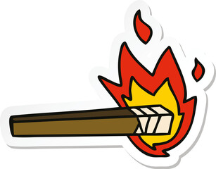 sticker of a quirky hand drawn cartoon lit torch