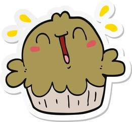 sticker of a cute cartoon pie