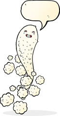 cartoon spooky ghost with speech bubble