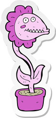 sticker of a cartoon monster plant
