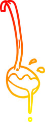 warm gradient line drawing ladle of soup