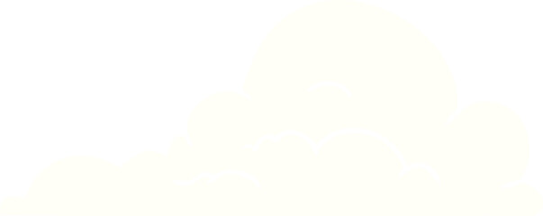 cartoon doodle of white large clouds