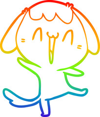 rainbow gradient line drawing cute cartoon dog