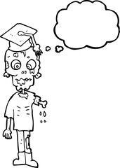thought bubble cartoon zombie student