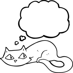 thought bubble cartoon cat