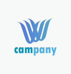 WW company linked letter logo blue