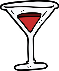 cartoon doodle red cocktail