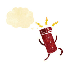 cartoon robot with thought bubble