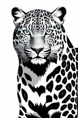 leopard head drawing vector graphics © Sergey