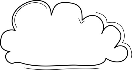 Hand drawn clouds, Transparent background