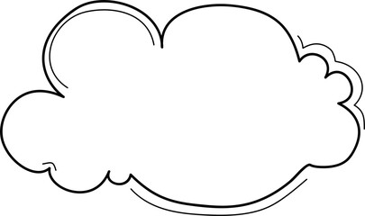 Hand drawn clouds, Transparent background