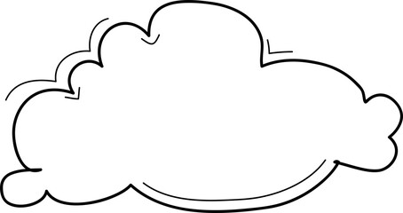 Hand drawn clouds, Transparent background