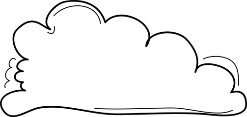 Hand drawn clouds, Transparent background