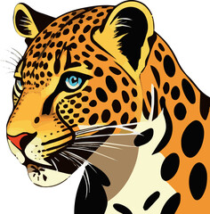 leopard head drawing vector graphics